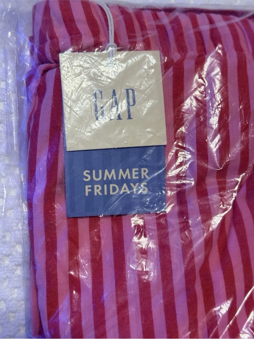 NEW Gap × Summer Fridays Relaxed Poplin Stripe PJ Pants Red + Pink Stripes XL - Picture 7 of 9